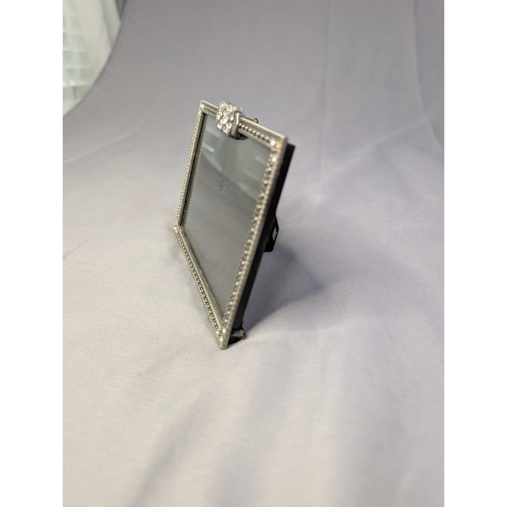 Vintage Elsa 2000 Pewter Rhinestone Flower & Vine 4X6 Picture Frame Photo - Picture 4 of 6